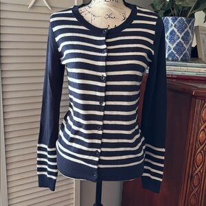 New GAP Cardigan Striped Sleeves with Sequin Detail Small